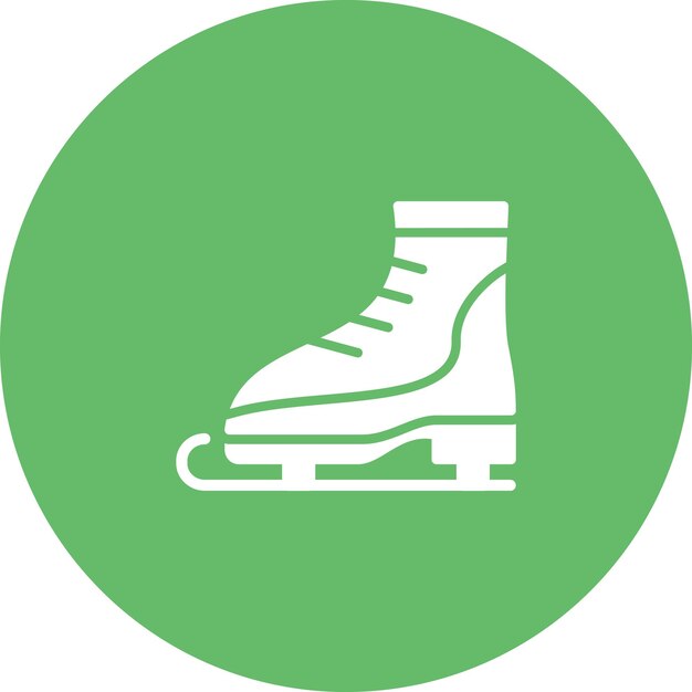 Ilustración del icono vectorial de patinaje sobre hielo del conjunto de iconos de invierno