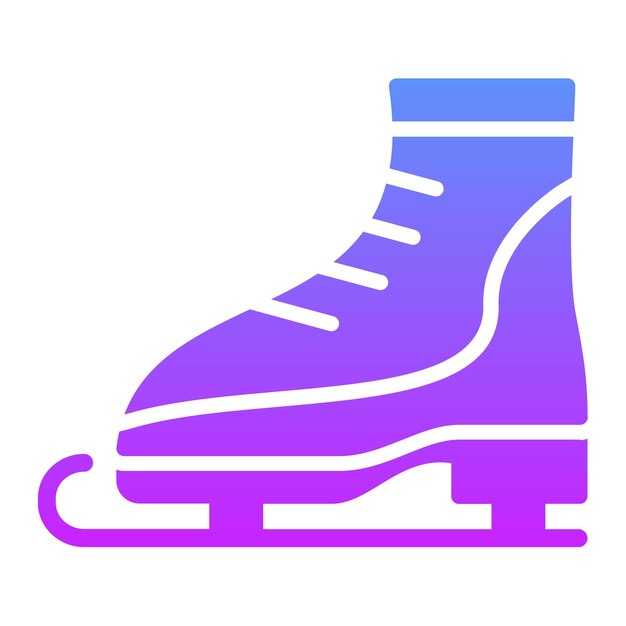 Ilustración del icono vectorial de patinaje sobre hielo del conjunto de iconos de invierno