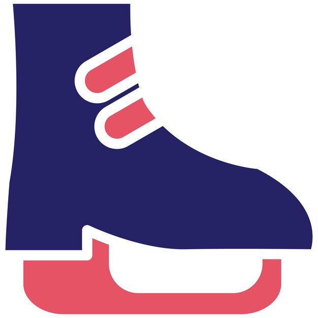 Ilustración del icono vectorial de patines de hielo del conjunto de iconos de diversión al aire libre