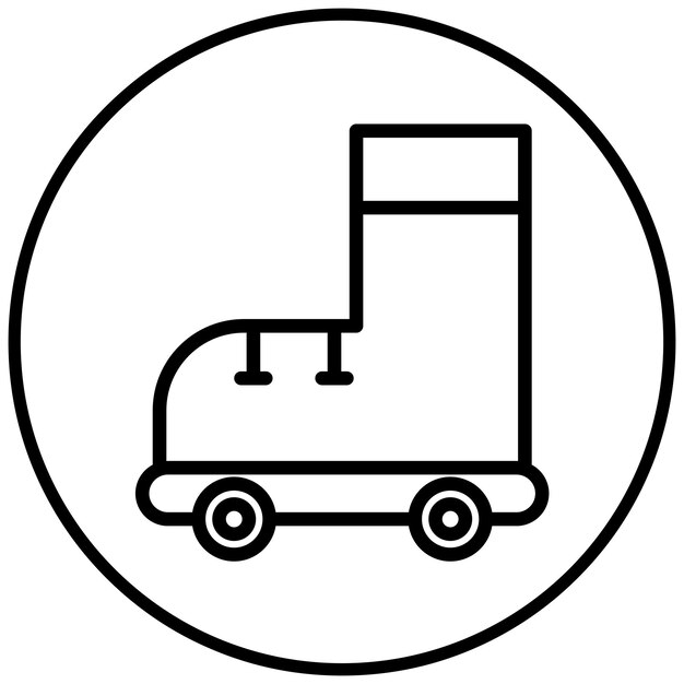 Ilustración del icono vectorial de patines de rodillos del conjunto de iconos de diversión al aire libre