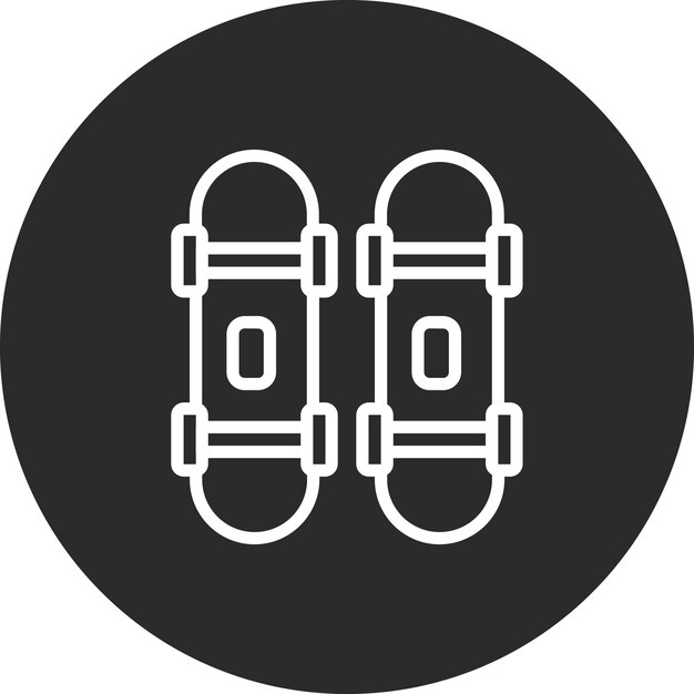 Ilustración del icono vectorial de patineta del conjunto de iconos deportivos