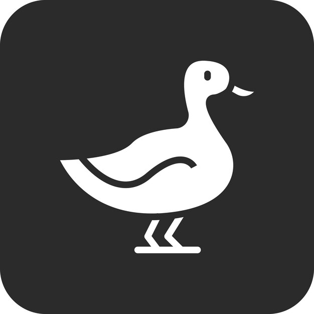 Ilustración del icono vectorial del pato del conjunto de iconos de la aldea
