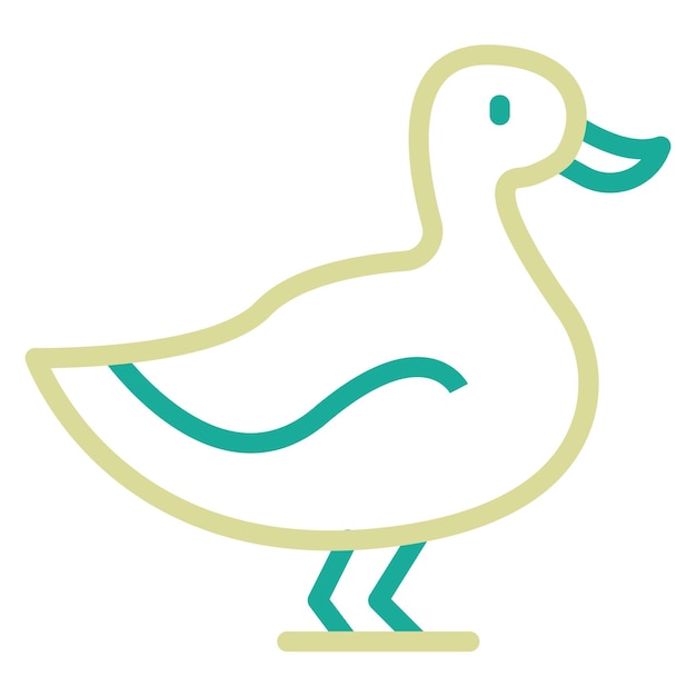 Ilustración del icono vectorial del pato del conjunto de iconos de la aldea