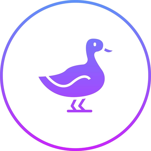 Ilustración del icono vectorial del pato del conjunto de iconos de la aldea
