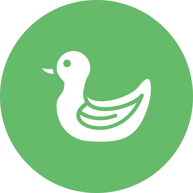 Ilustración del icono vectorial del pato de goma del conjunto de iconos del bebé