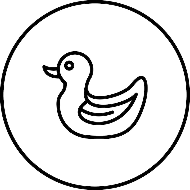 Ilustración del icono vectorial del pato de goma del conjunto de iconos del bebé