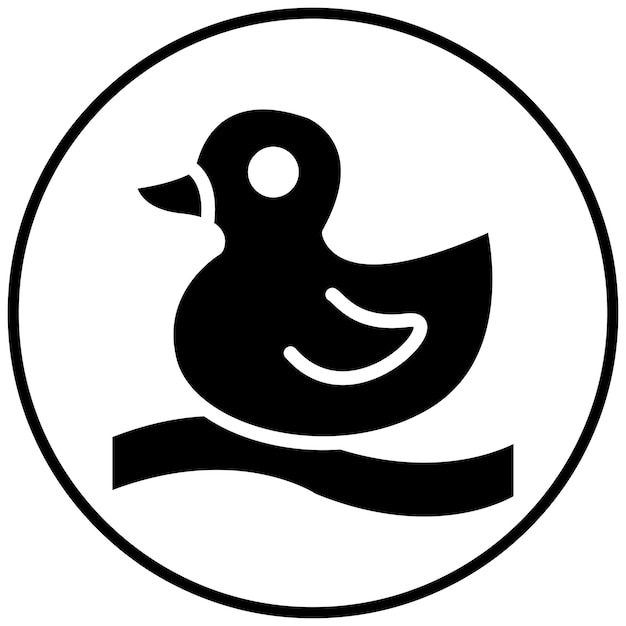 Ilustración del icono vectorial del pato de goma del conjunto de iconos de juguetes para niños