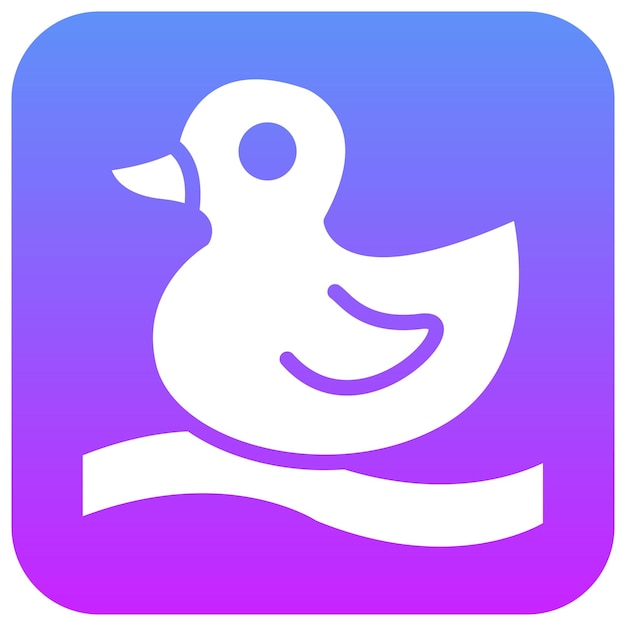 Ilustración del icono vectorial del pato de goma del conjunto de iconos de juguetes para niños