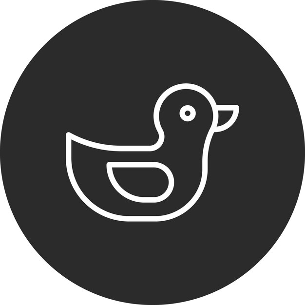 Ilustración del icono vectorial de pato de juguete del conjunto de iconos del jardín de infantes