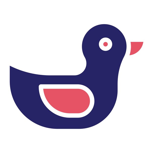 Ilustración del icono vectorial de pato de juguete del conjunto de iconos del jardín de infantes
