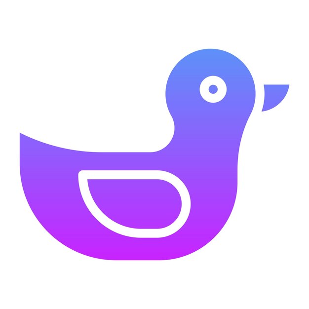 Ilustración del icono vectorial de pato de juguete del conjunto de iconos del jardín de infantes