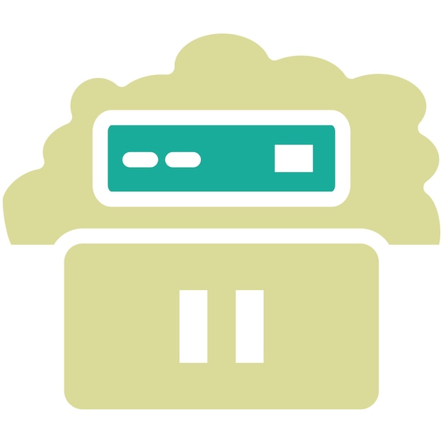Ilustración del icono vectorial de pausa de vídeo en la nube del conjunto de iconos de computación en la nube
