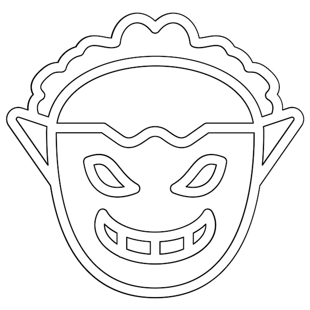 Ilustración del icono vectorial del payaso del conjunto de iconos de Halloween