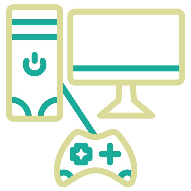 Ilustración del icono vectorial de PC de juegos de OnGGSCE