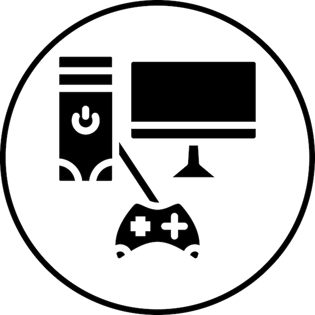 Ilustración de icono vectorial de PC de juegos de OnGSCE