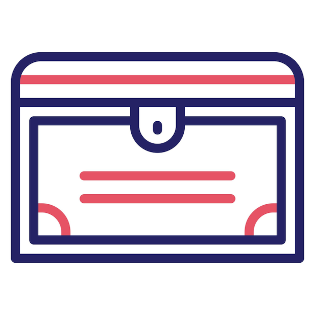 Ilustración del icono vectorial del pecho del conjunto de iconos de Pirata