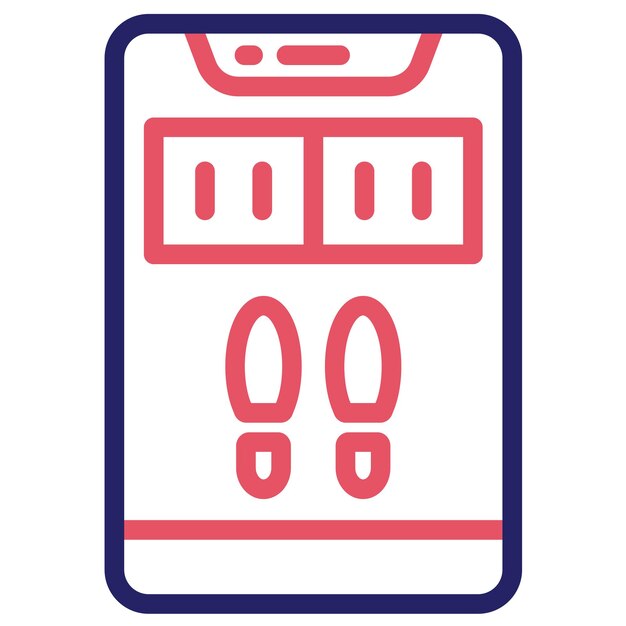 Ilustración del icono vectorial del pedómetro del conjunto de iconos de la aplicación de entrenamiento