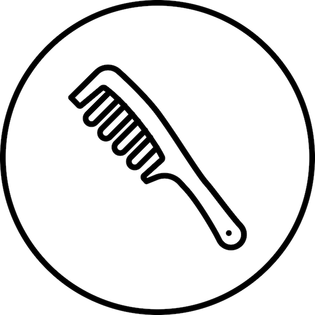 Ilustración del icono vectorial del peine del conjunto de iconos del salón de peinados
