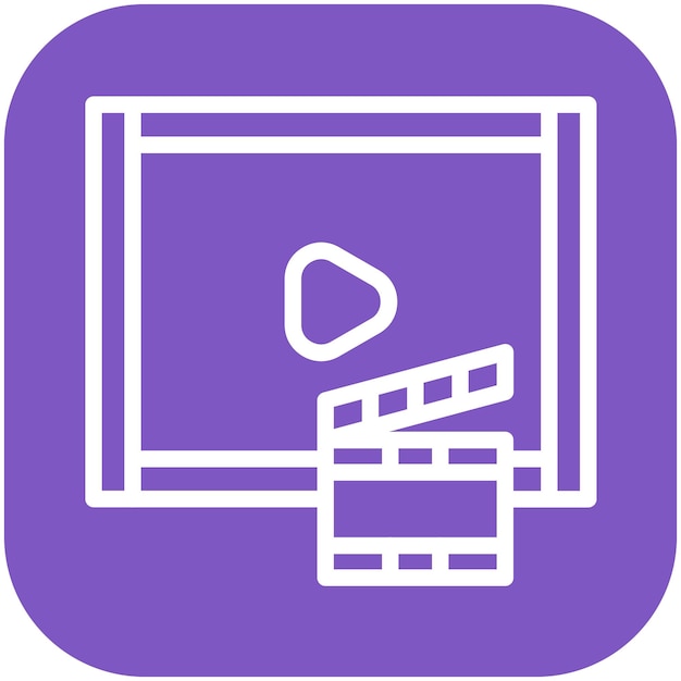Ilustración del icono vectorial de la película del conjunto de iconos de la realización de películas