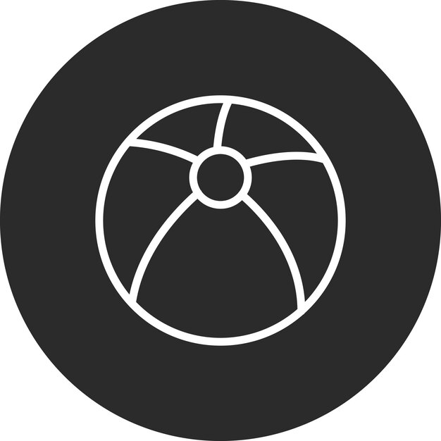 Ilustración del icono vectorial de la pelota de playa del conjunto de iconos del jardín de infantes