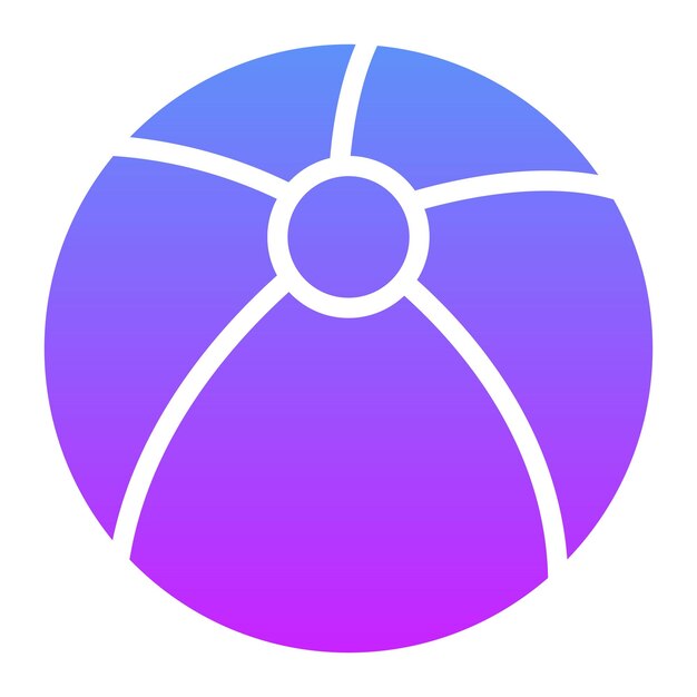 Ilustración del icono vectorial de la pelota de playa del conjunto de iconos del jardín de infantes
