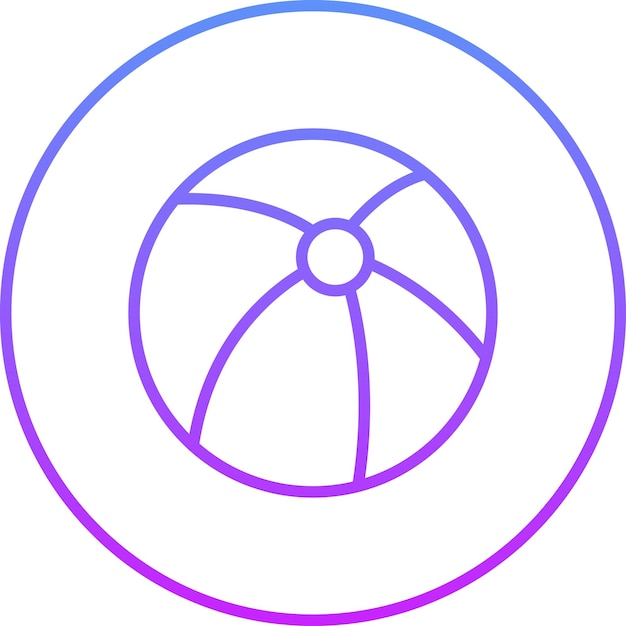 Ilustración del icono vectorial de la pelota de playa del conjunto de iconos de verano