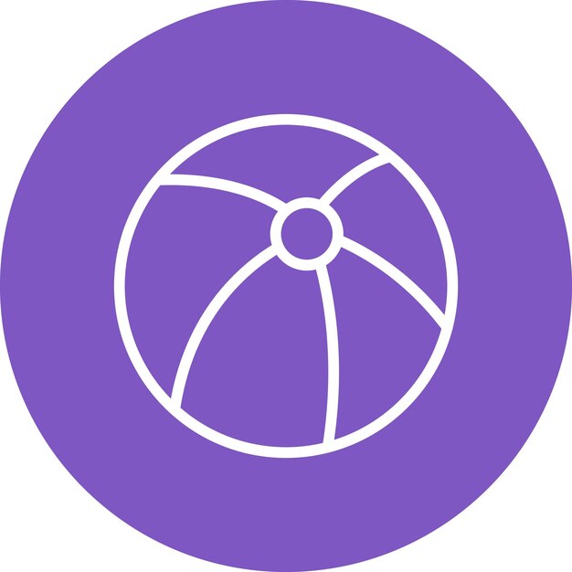 Ilustración del icono vectorial de la pelota de playa del conjunto de iconos de verano