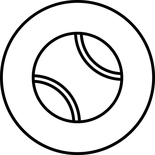 Ilustración del icono vectorial de la pelota de tenis del conjunto de iconos deportivos