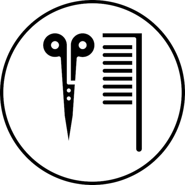 Ilustración del icono vectorial del peluquero del conjunto de iconos de servicios hoteleros