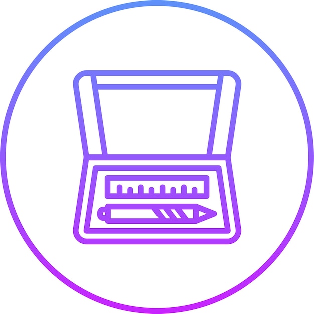 Ilustración del icono vectorial de Pencil Box del conjunto de iconos de Back to School