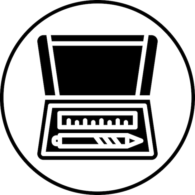 Ilustración del icono vectorial de Pencil Box del conjunto de iconos de Back to School