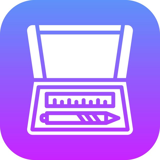 Ilustración del icono vectorial de Pencil Box del conjunto de iconos de Back to School