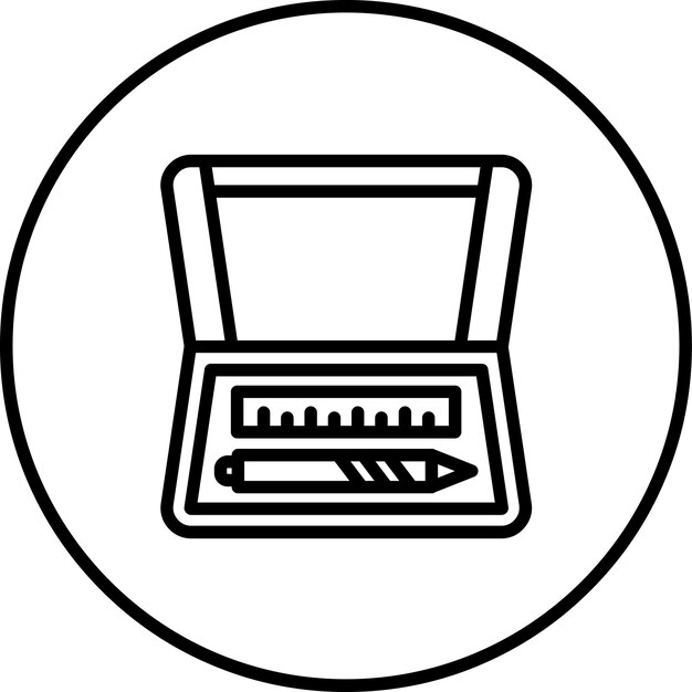 Ilustración del icono vectorial de Pencil Box del conjunto de iconos de Back to School