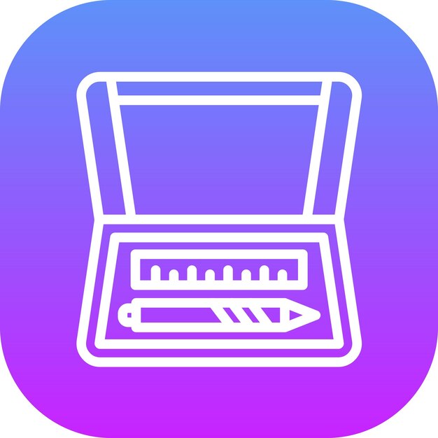Ilustración del icono vectorial de Pencil Box del conjunto de iconos de Back to School