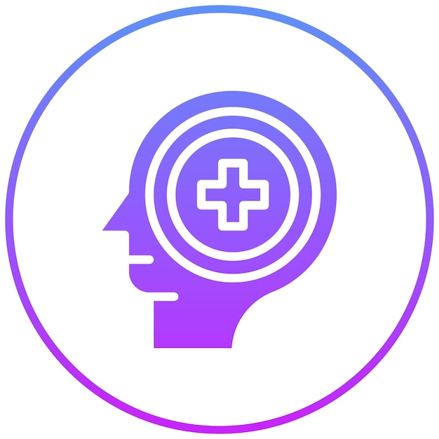 Ilustración del icono vectorial de pensamiento positivo del conjunto de iconos de salud mental