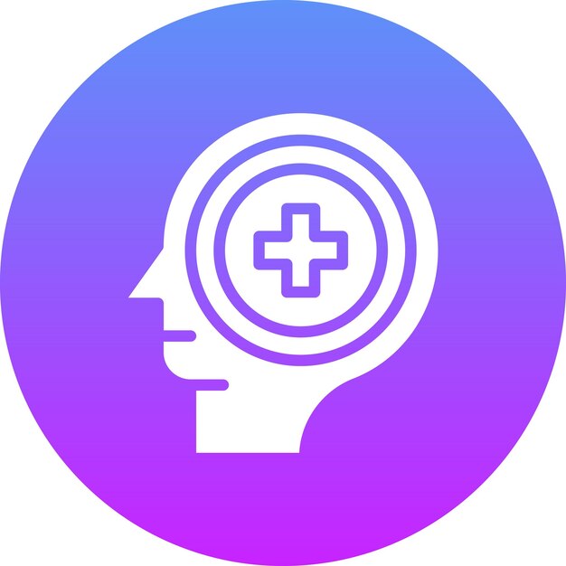 Vector ilustración del icono vectorial de pensamiento positivo del conjunto de iconos de salud mental