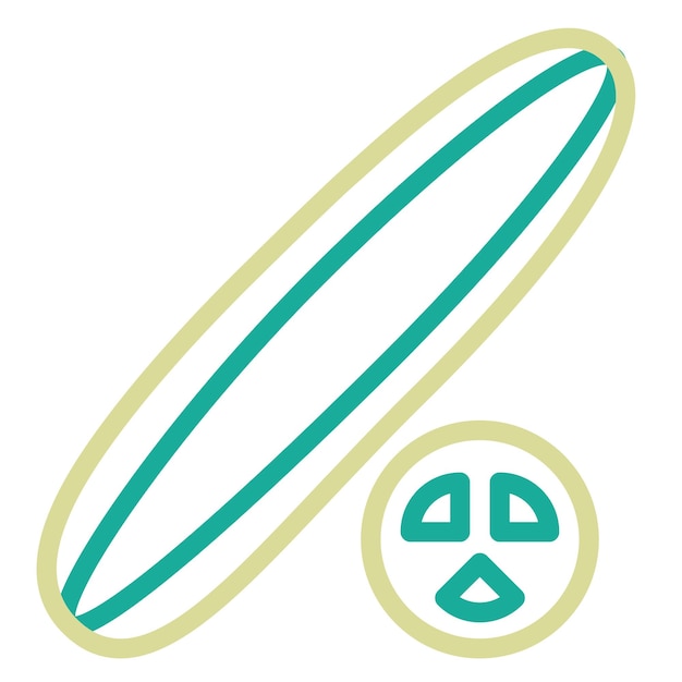 Ilustración del icono vectorial del pepino del conjunto de iconos de frutas y verduras