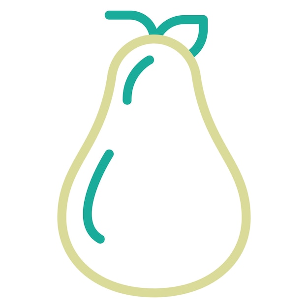Ilustración del icono vectorial de pera del conjunto de iconos de frutas y verduras