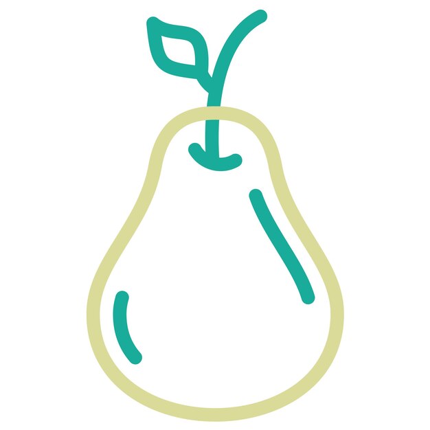 Ilustración del icono vectorial de la pera del conjunto de iconos de otoño