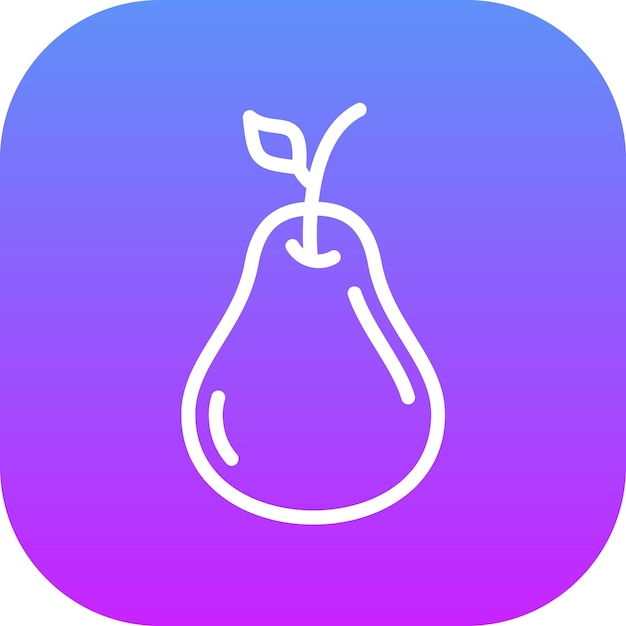 Ilustración del icono vectorial de la pera del conjunto de iconos de otoño