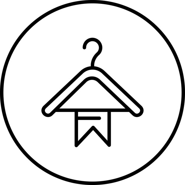 Ilustración del icono vectorial de la percha de ropa del conjunto de iconos de costura
