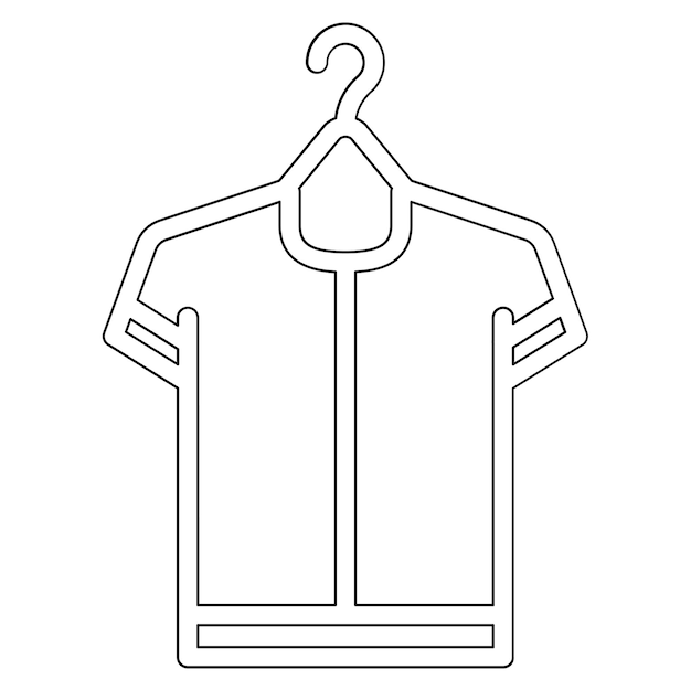 Ilustración del icono vectorial de la percha de ropa del conjunto de iconos de costura