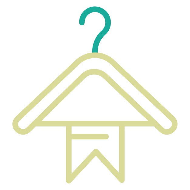 Ilustración del icono vectorial de la percha de ropa del conjunto de iconos de costura