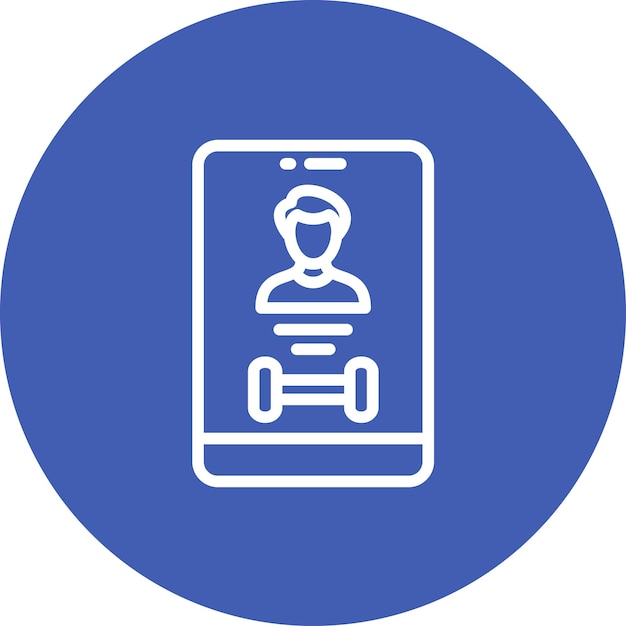 Ilustración del icono vectorial del perfil de usuario del conjunto de iconos de la aplicación de entrenamiento