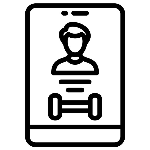 Ilustración del icono vectorial del perfil de usuario del conjunto de iconos de la aplicación de entrenamiento