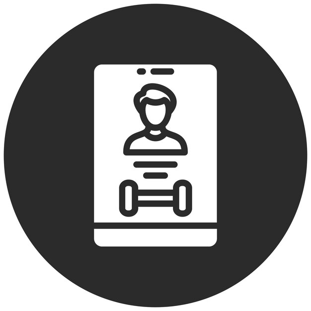 Ilustración del icono vectorial del perfil de usuario del conjunto de iconos de la aplicación de entrenamiento