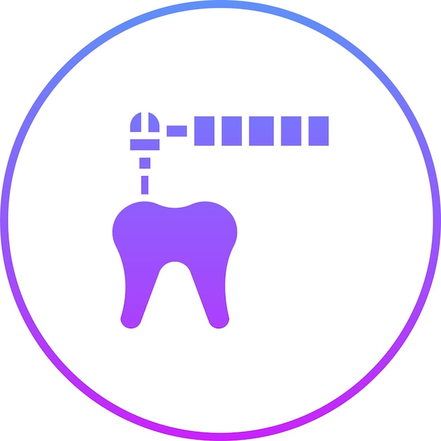 Ilustración del icono vectorial de perforación de dientes del conjunto de iconos de cuidado dental