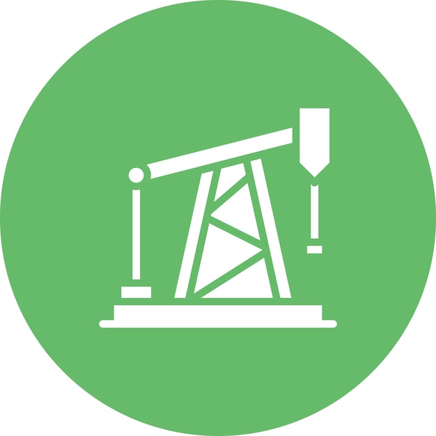 Ilustración del icono vectorial de perforación de petróleo del conjunto de iconos de la industria de la gasolina