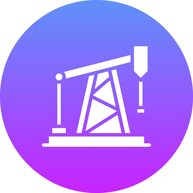 Ilustración del icono vectorial de perforación de petróleo del conjunto de iconos de la industria de la gasolina