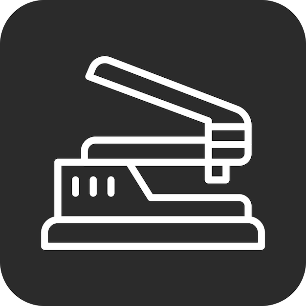 Ilustración del icono vectorial del perforador de agujeros del conjunto de iconos de papelería de oficina